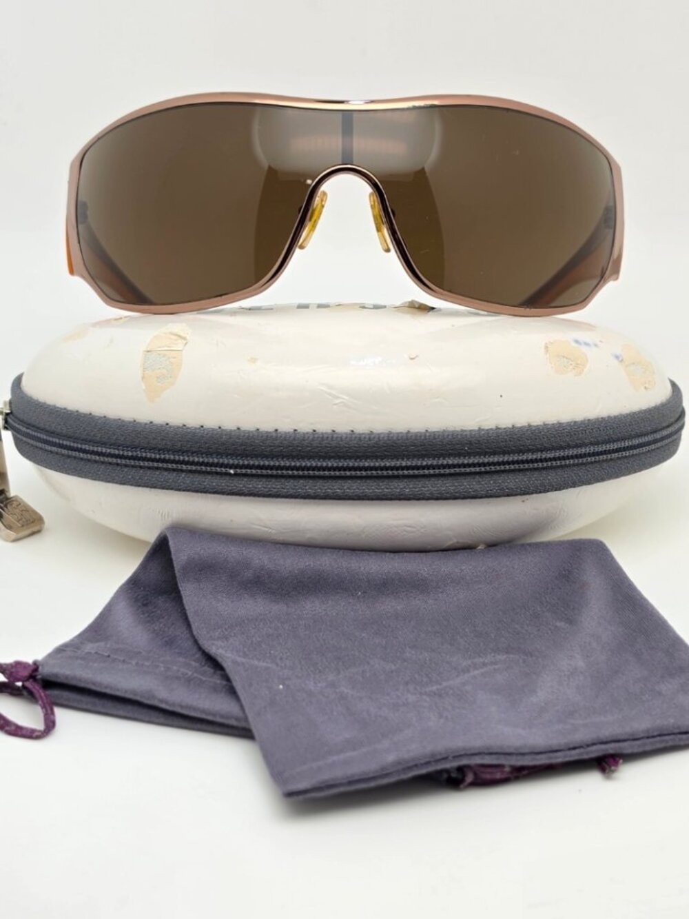 Versus by Versace Mod. 5035 1045/73 Bronze Frame Brown Lens Shield Sunglasses